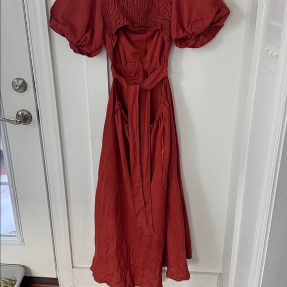 Tuckernuck ASTR THE LABEL Angeles Cutout Linen Blend Midi Dress Size L - Picture 12 of 14